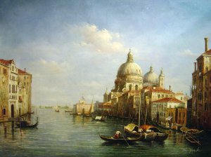 Francois Bossuet, Le Grande Canal, Venice, Painting on canvas