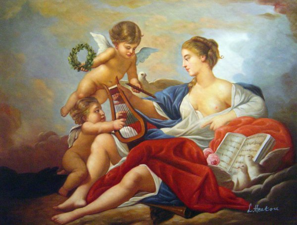 Allegory Of Music. The painting by Francois Boucher