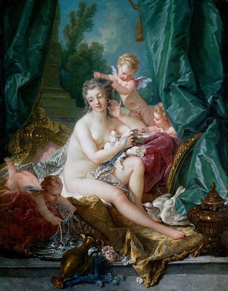 By the Toilette of Venus. The painting by Francois Boucher