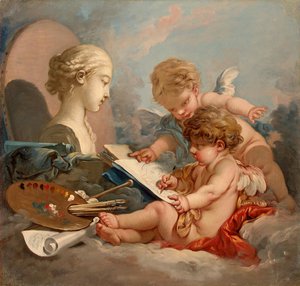 Reproduction oil paintings - Francois Boucher - Cupids. Allegory of Painting