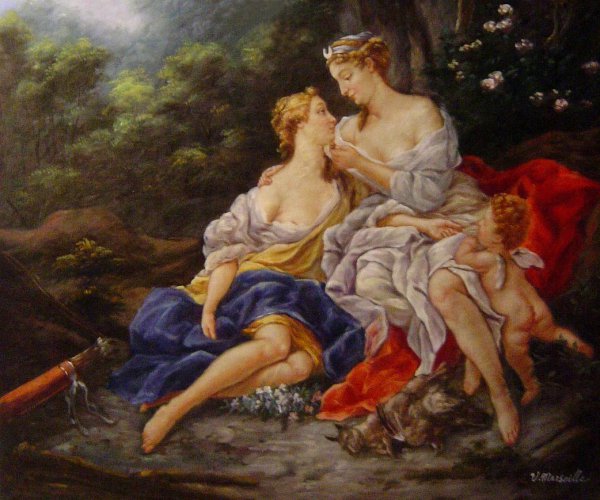 Jupiter And Callisto. The painting by Francois Boucher
