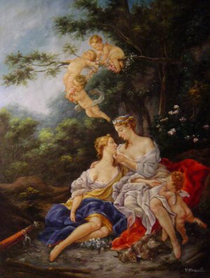 Reproduction oil paintings - Francois Boucher - Jupiter And Callisto (Full Version)