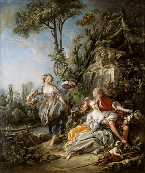 Francois Boucher, Lovers in a Park, Art Reproduction