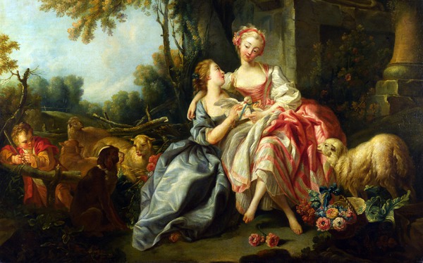 The Billet Dou. The painting by Francois Boucher