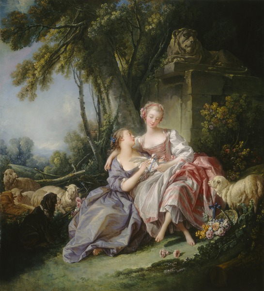 The Love Letter. The painting by Francois Boucher