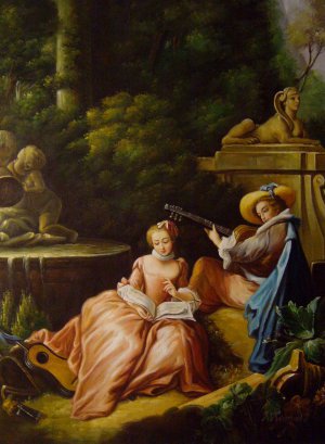Francois Boucher, The Music Lesson, Painting on canvas