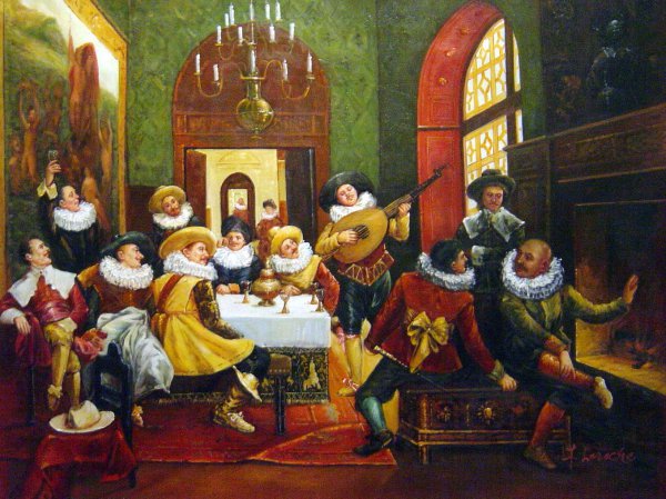 A Merry Melody. The painting by Francois Brunery