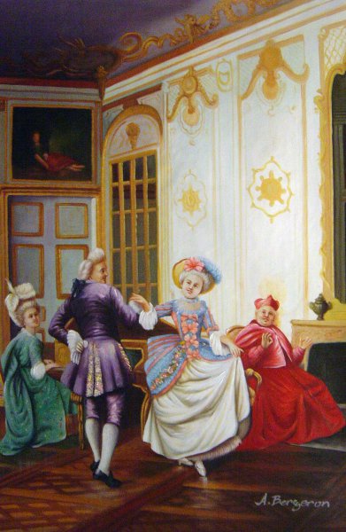 A Musical Interlude. The painting by Francois Brunery