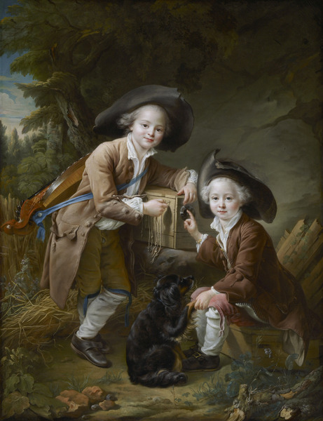 Comte and Chevalier de Choiseul as Savoyards. The painting by Francois-Herbert Drouais
