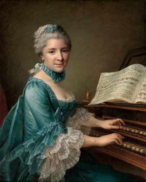 Famous paintings of Musicians: Portrait of a Woman (said to be Madame Charles Simon Favart)