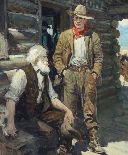 An Old Timer. The painting by Frank Tenney Johnson