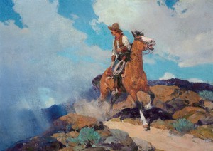 Frank Tenney Johnson, Cowboy, Painting on canvas