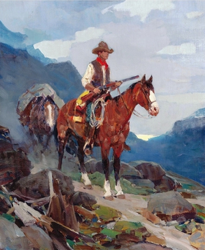 Reproduction oil paintings - Frank Tenney Johnson - On the Trail