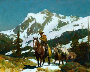 Frank Tenney Johnson, Return From The Hunt, Painting on canvas