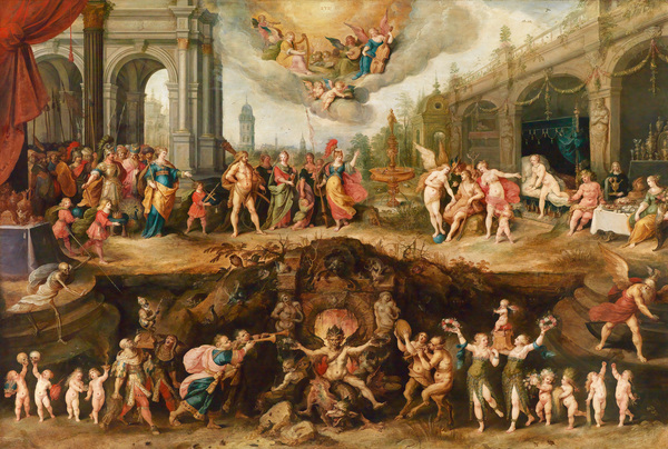Man Choosing between Virtue and Vice. The painting by Frans Francken the Younger