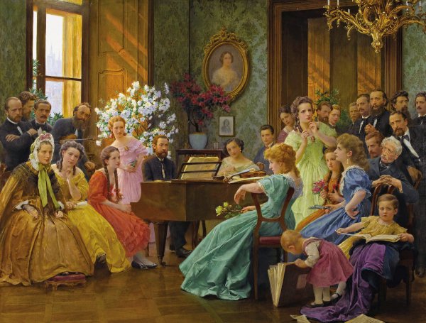 Bedrich Smetana and his Friends, 1865. The painting by Franz Dvorak