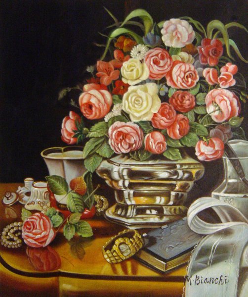 Still Life Of Roses. The painting by Franz Eybl