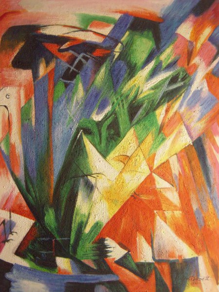 Birds. The painting by Franz Marc