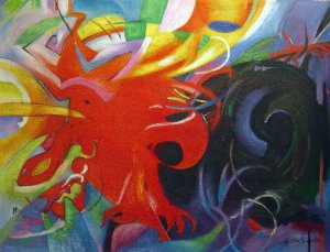 Reproduction oil paintings - Franz Marc - Fighting Forms