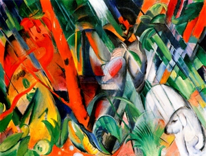 Franz Marc, In the Rain, Painting on canvas