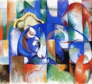 Franz Marc, Lying Bull, Painting on canvas