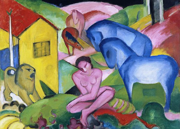 The Dream. The painting by Franz Marc