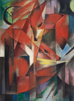 Franz Marc, The Foxes, Painting on canvas