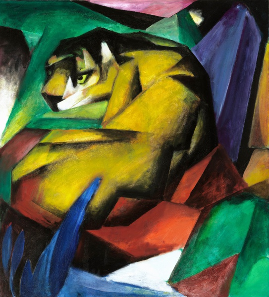 Tiger. The painting by Franz Marc
