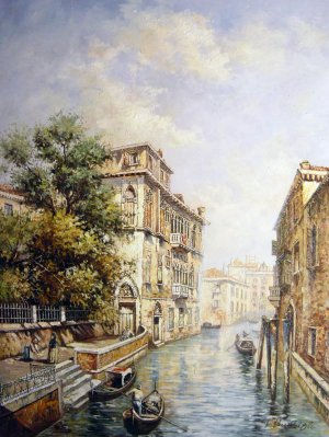 Famous paintings of Waterfront: A View in Venice, Rio S. Marina