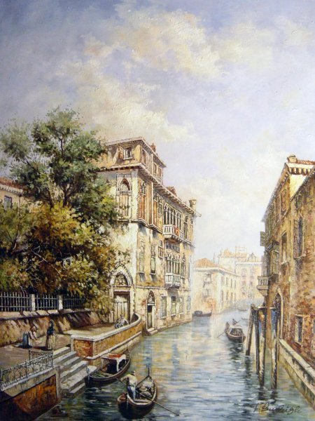 A View in Venice, Rio S. Marina. The painting by Franz Richard Unterberger