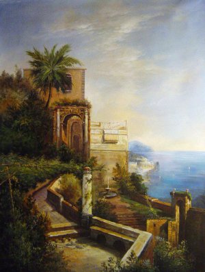 Franz Richard Unterberger, Garden, Amalfi Coast, Painting on canvas