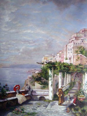 Franz Richard Unterberger, The Amalfi Coast, Painting on canvas