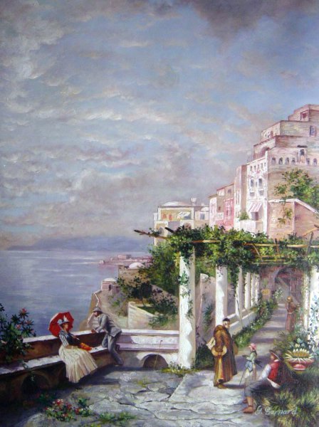 The Amalfi Coast. The painting by Franz Richard Unterberger