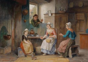 Franz von Persoglia, Children's Games, Painting on canvas