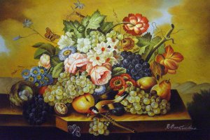 A Flower Still Life, Franz Xavier Petter, Art Paintings