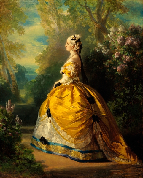 A Portrait of the Empress Eugenie. The painting by Franz Xavier Winterhalter