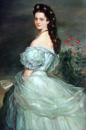 Franz Xavier Winterhalter, Portrait Of Empress Elisabeth, Painting on canvas