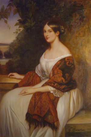 Franz Xavier Winterhalter, Portrait Of Madame Ackerman, Painting on canvas