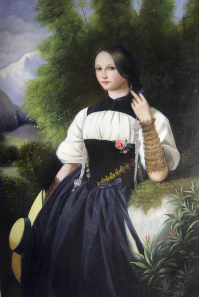 The Swiss Girl From Interlaken. The painting by Franz Xavier Winterhalter