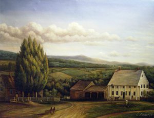 A View In Pittsford, Vt., Frederic Edwin Church, Art Paintings