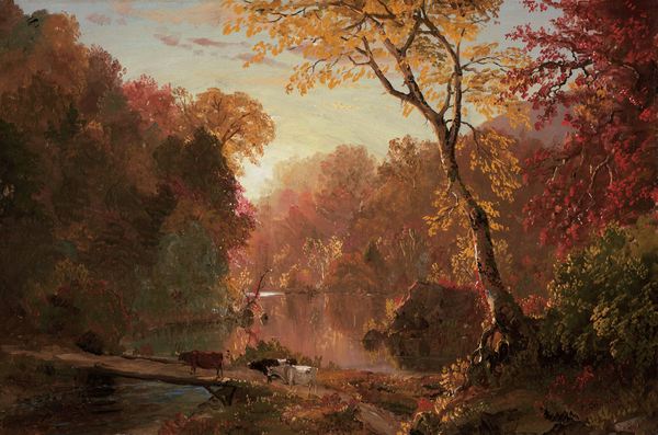 An Autumn Day in North America. The painting by Frederic Edwin Church
