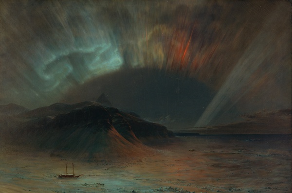 Aurora Borealis. The painting by Frederic Edwin Church
