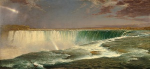 Frederic Edwin Church, Breathtaking Niagara Falls, Painting on canvas