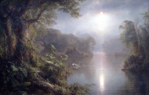 El Rio de Luz (also known as The River of Light). The painting by Frederic Edwin Church