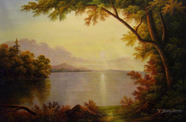 Landscape In The Adirondacks. The painting by Frederic Edwin Church