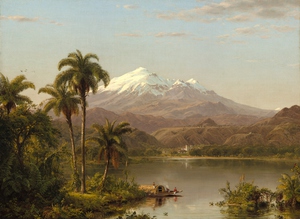 Landscape with Tamaca Palms, Frederic Edwin Church, Art Paintings