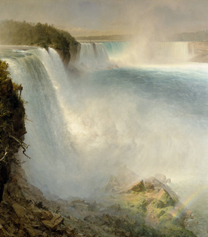 Frederic Edwin Church, Niagara Falls, from the American Side, Art Reproduction