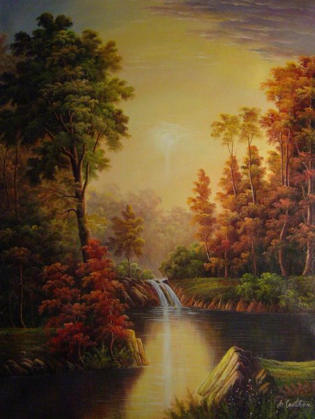 The Autumn Scene. The painting by Frederic Edwin Church
