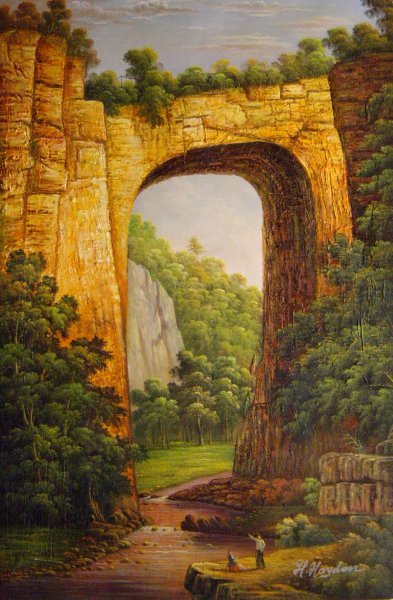 The Natural Bridge, Virginia. The painting by Frederic Edwin Church