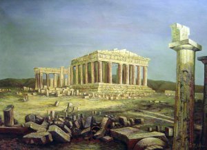 Frederic Edwin Church, The Parthenon, Painting on canvas